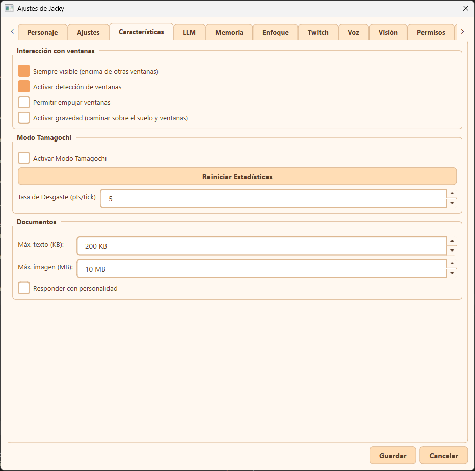 Features tab overview