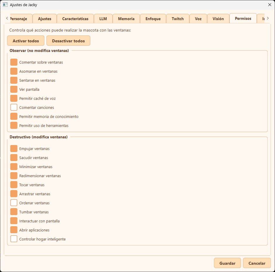 Permissions tab overview